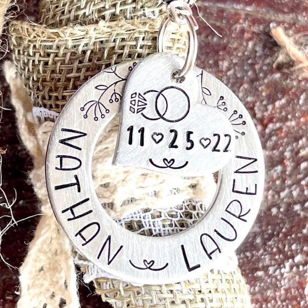 Wedding Bouquet - Personalized Bouquet Charm- Bride Gift- Bouquet Charm - Bridal